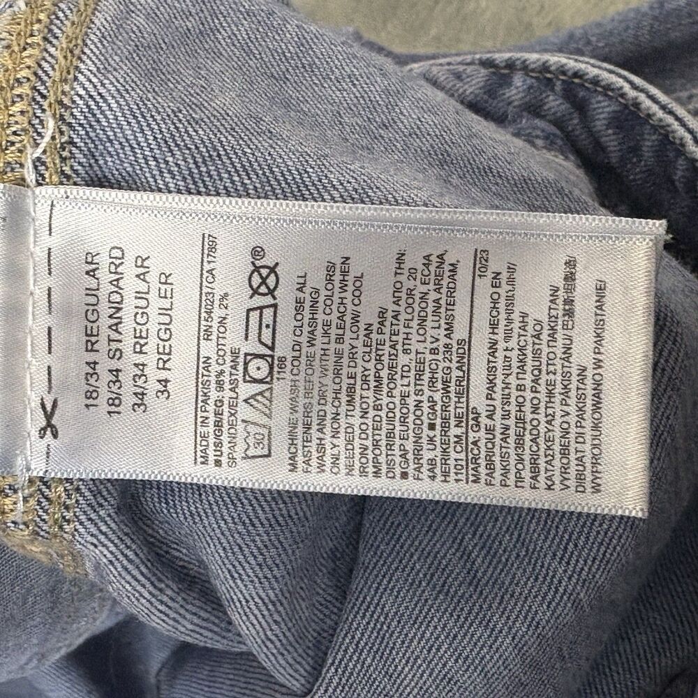 Gap High Rise Wide Leg Crop Jeans Womens 18/34R Blue Dark Wash Stretch Denim - Picture 8 of 9